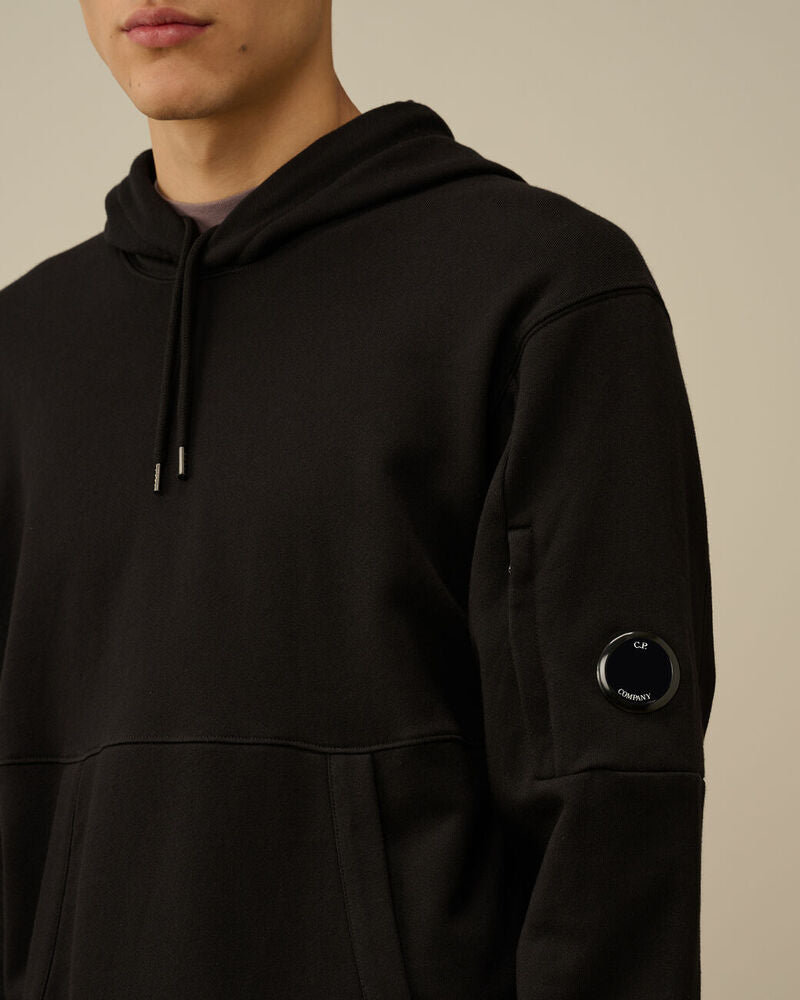 C.P. Company - Sweat Diagonal Raised fleece hooded black