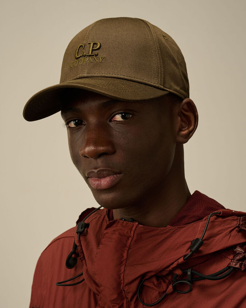 C.P. Company - Casquette Gabardine Logo Ivy green