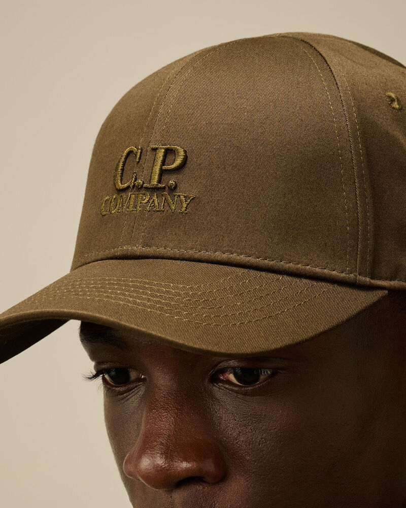 C.P. Company - Casquette Gabardine Logo Ivy green