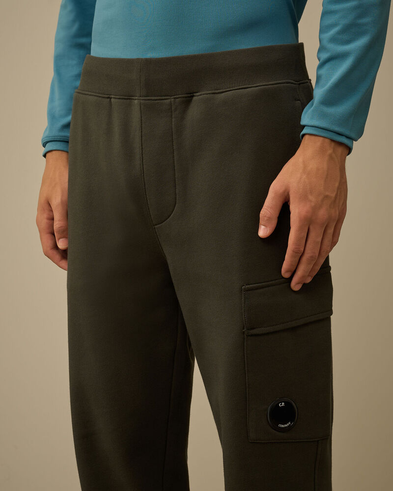 C.P. Company - Pantalon Diagonal Raised Fleece Cargo sweatpants Dark Shadow