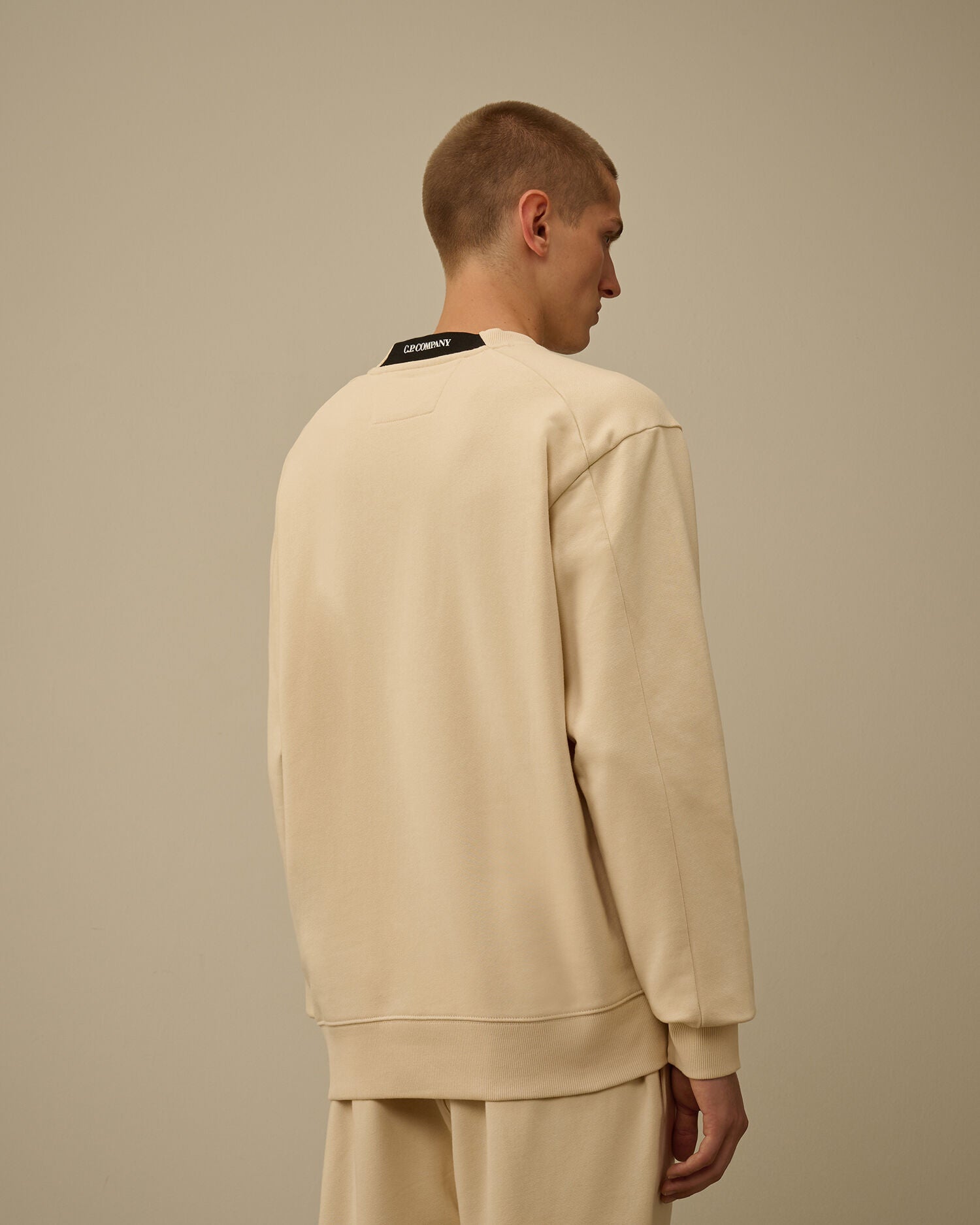 C.P. Company - Sweat Diagonal Raised Fleece Crewneck Pistachio Shell