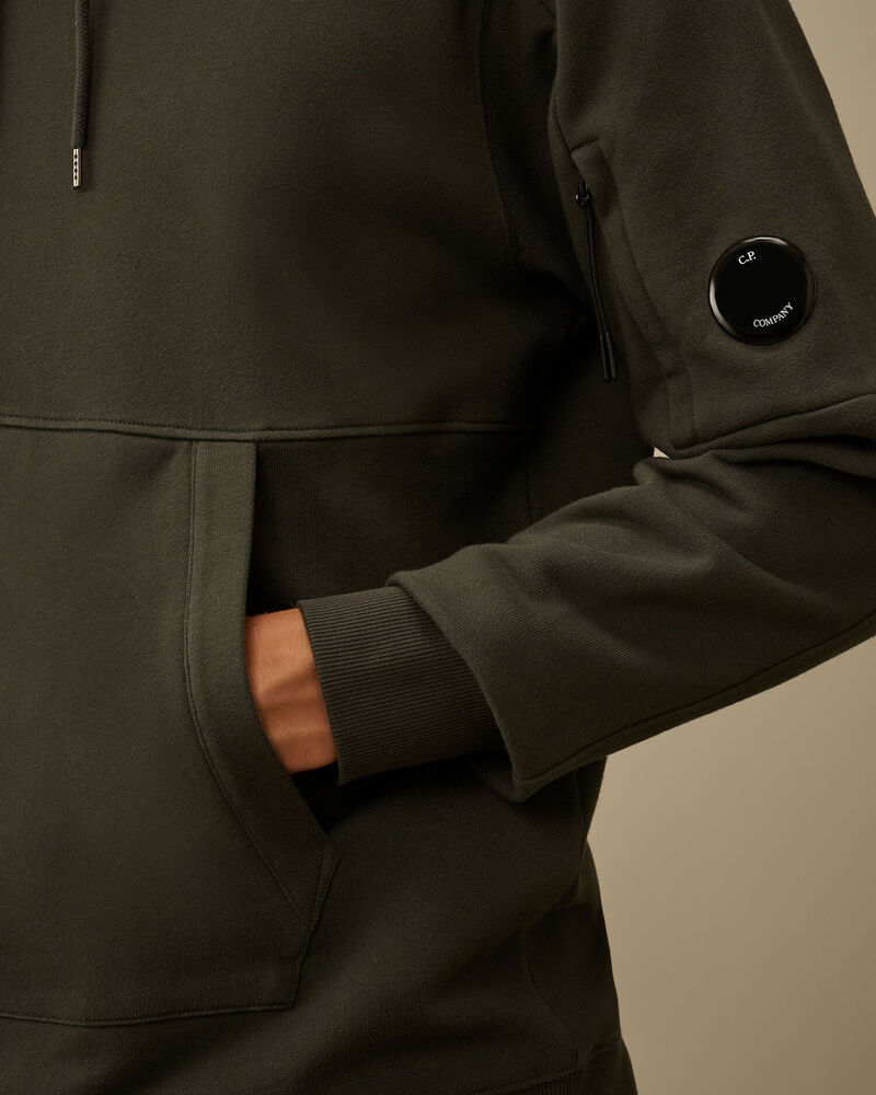C.P. Company - Sweat Diagonal Raised fleece hooded Dark Shadow