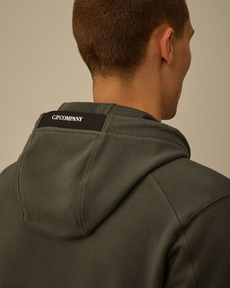 C.P. Company - Sweat Diagonal Raised fleece hooded Dark Shadow
