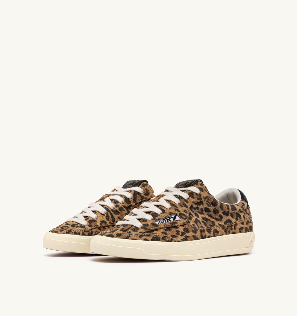 Autry - Windscape low en daim Leopard et Noir