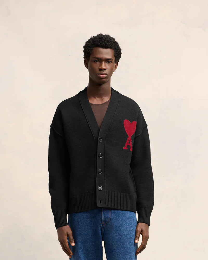 AMI - Cardigan Ami de Coeur noir