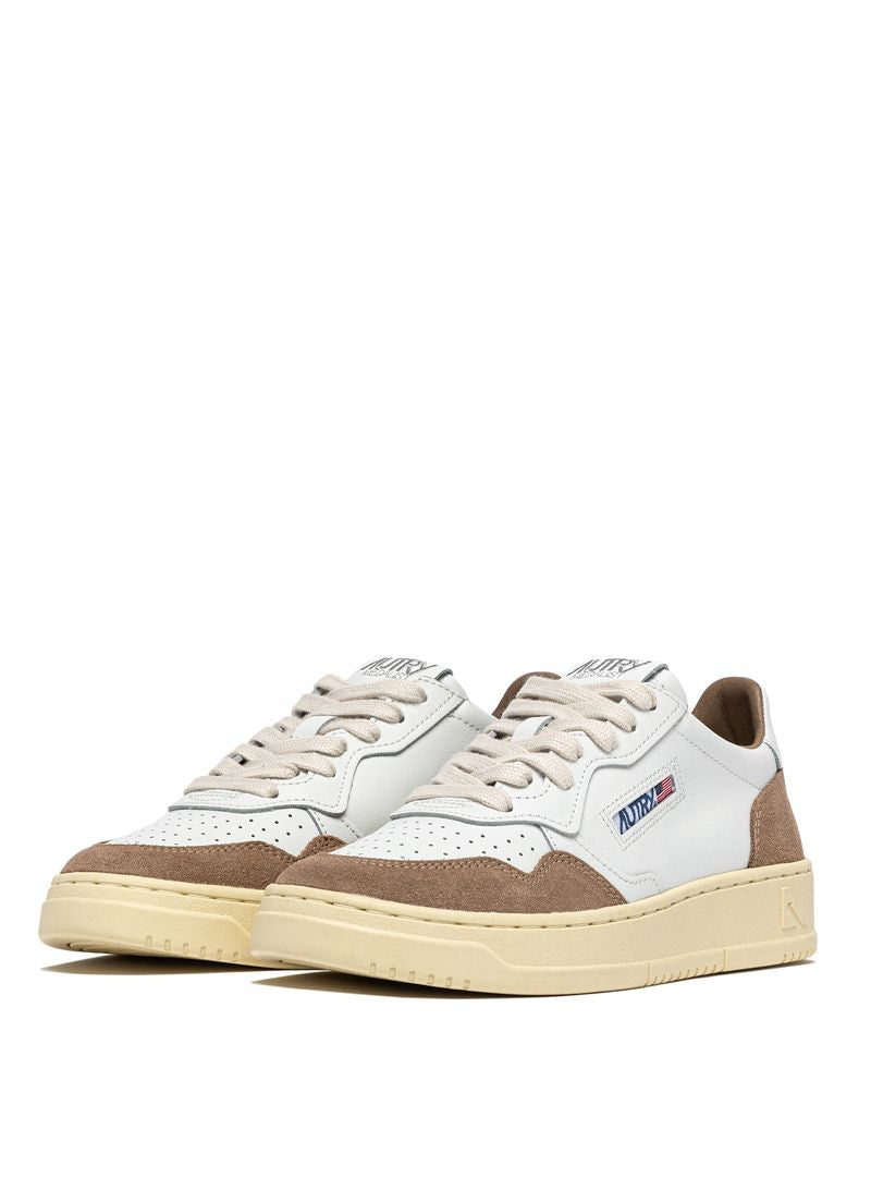 AUTRY - Basket Medalist Low Soft Leather/Suede White/Antil