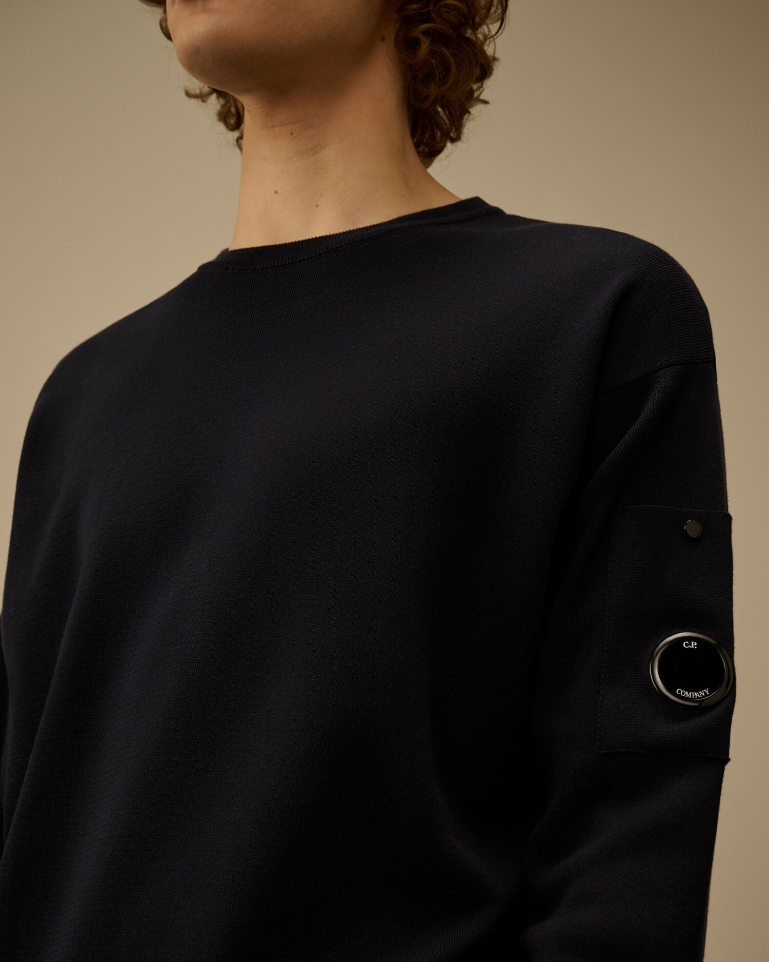 C.P. Company - Pull Cotton Sea Island Lens Sweater Total eclipse