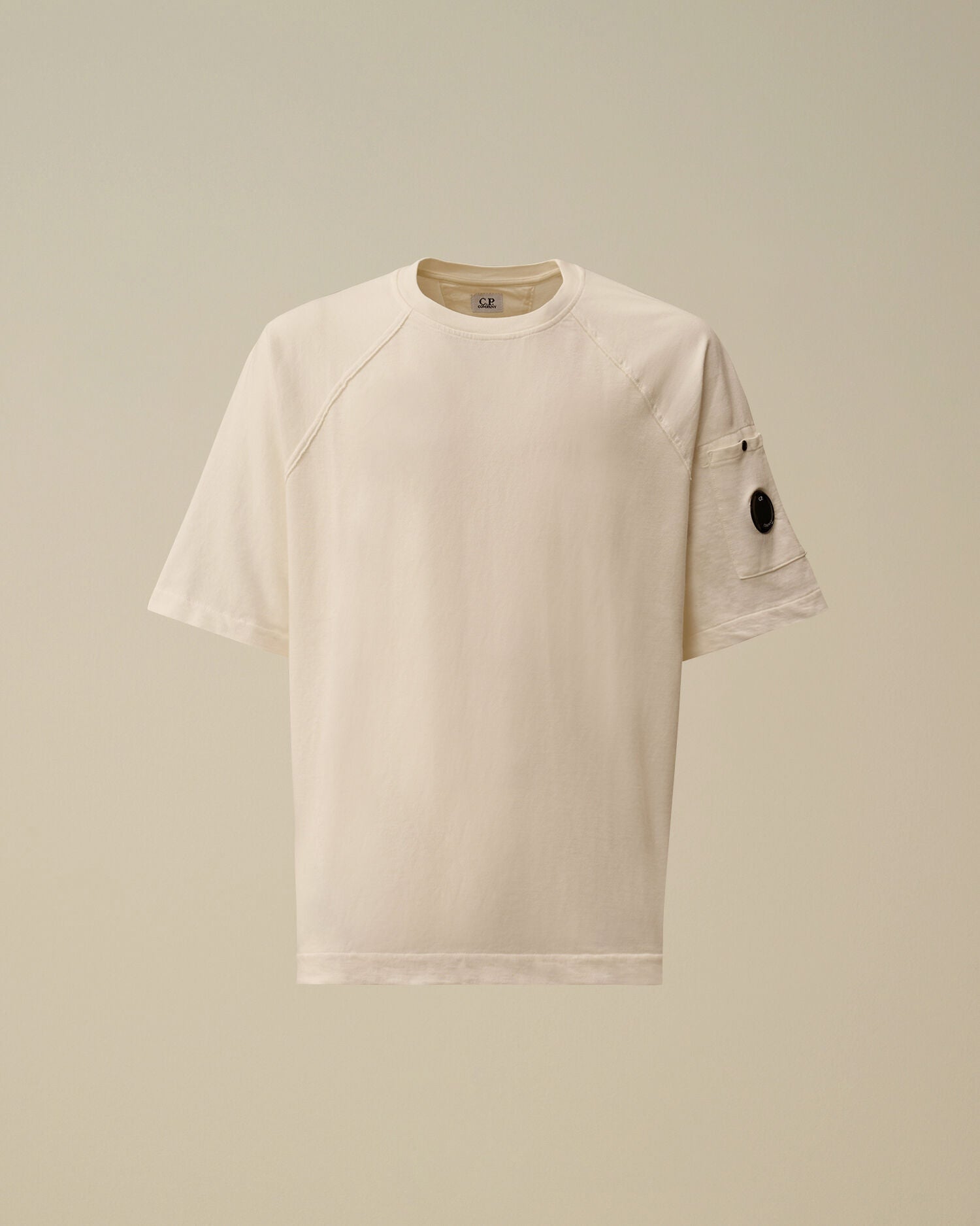 C.P. Company - T-shirt Light Fleece Short Sleeve Sweatshirt Gauze White