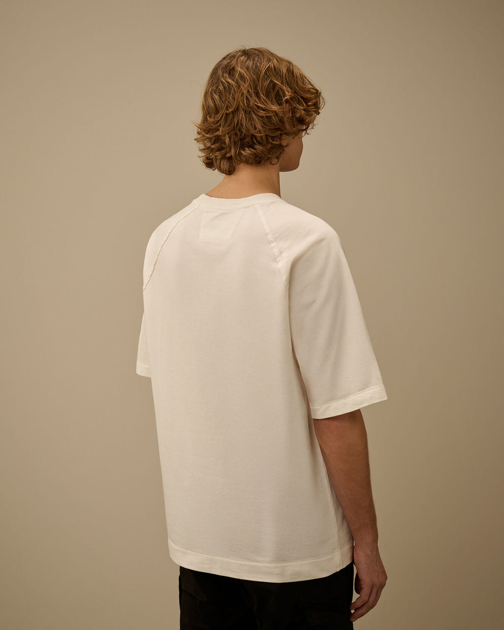 C.P. Company - T-shirt Light Fleece Short Sleeve Sweatshirt Gauze White
