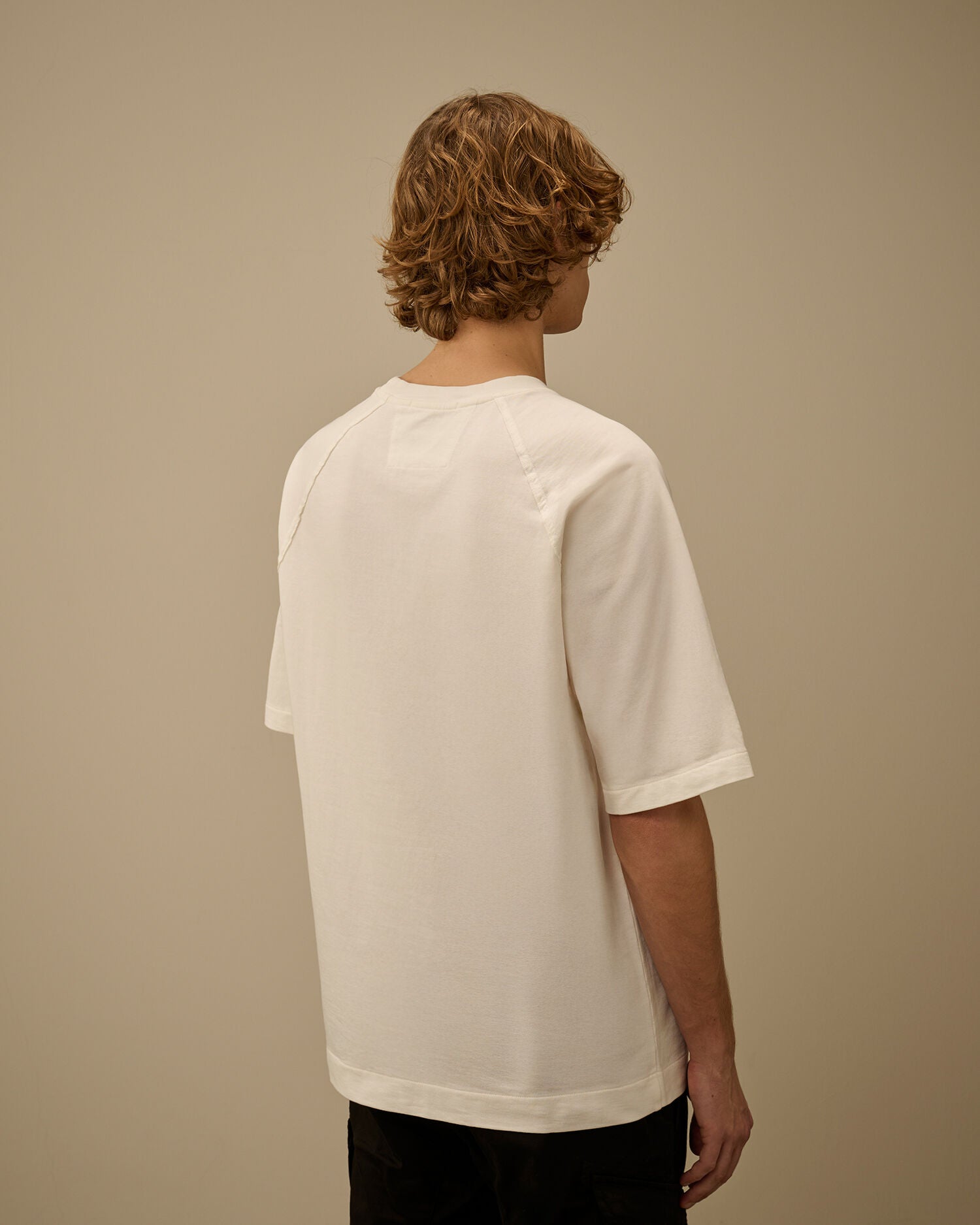 C.P. Company - T-shirt Light Fleece Short Sleeve Sweatshirt Gauze White