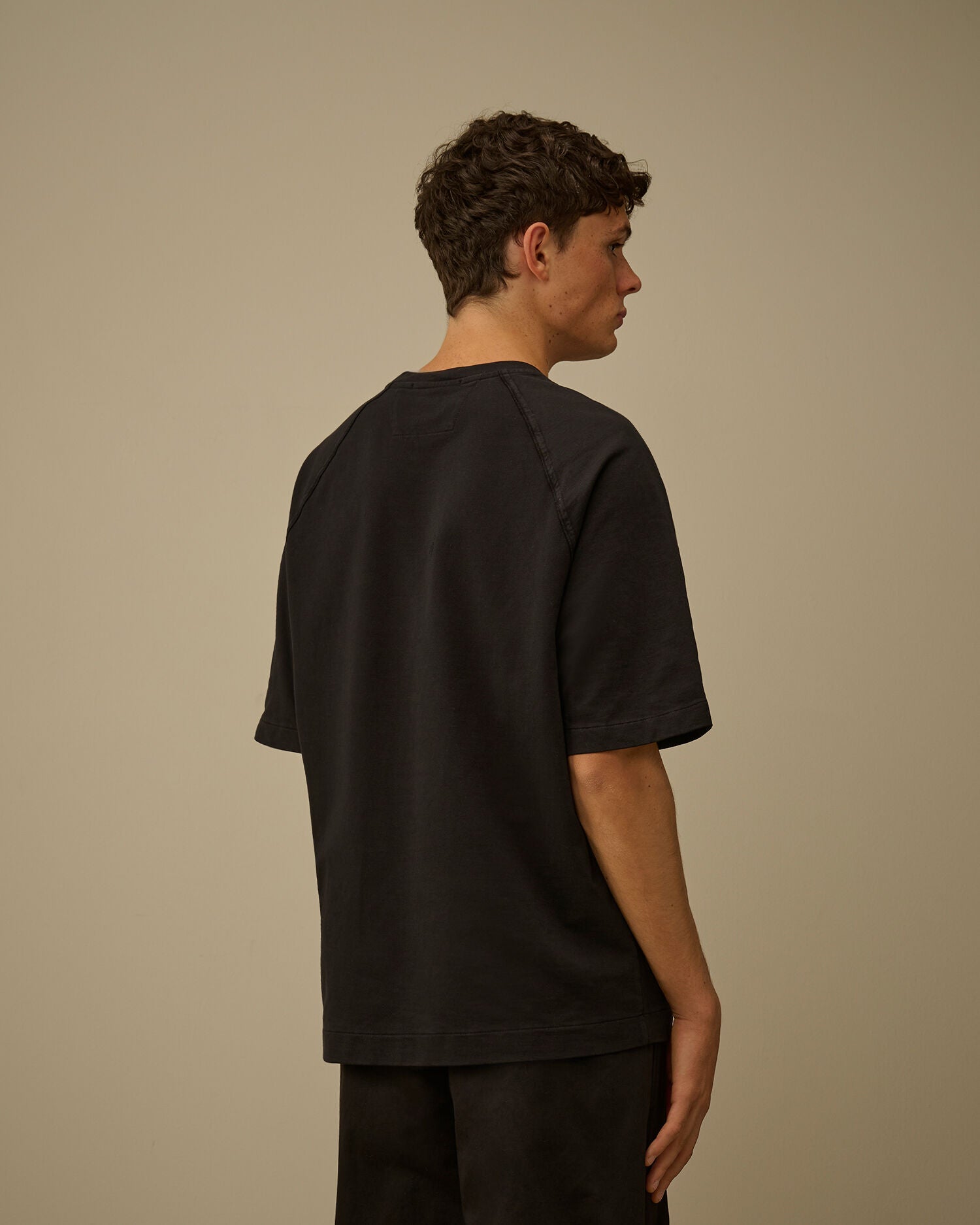 C.P. Company - T-shirt Light Fleece Short Sleeve Sweatshirt Black