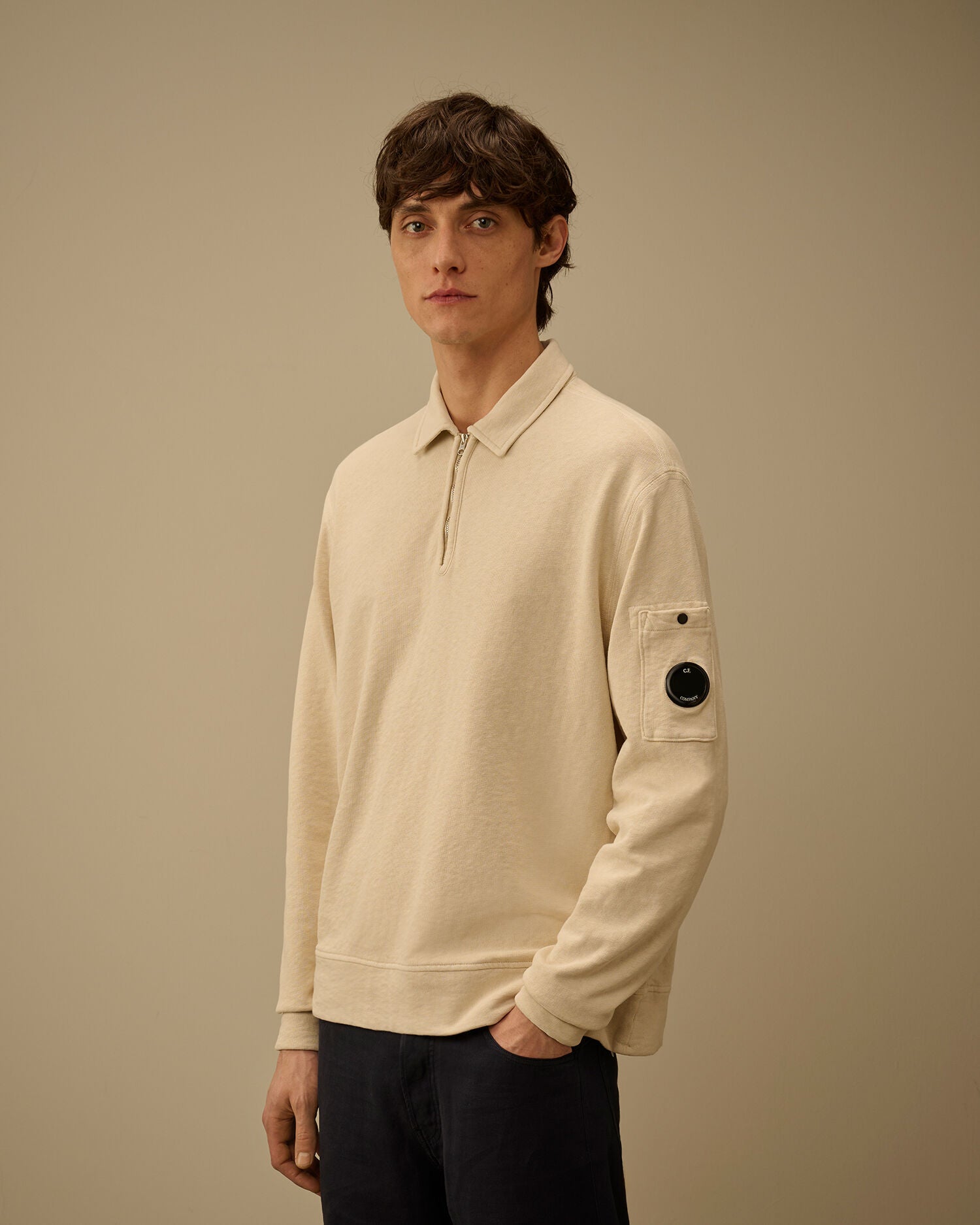 C.P. Company - Pull Half Zip Malfile Fleece Frozen Dew