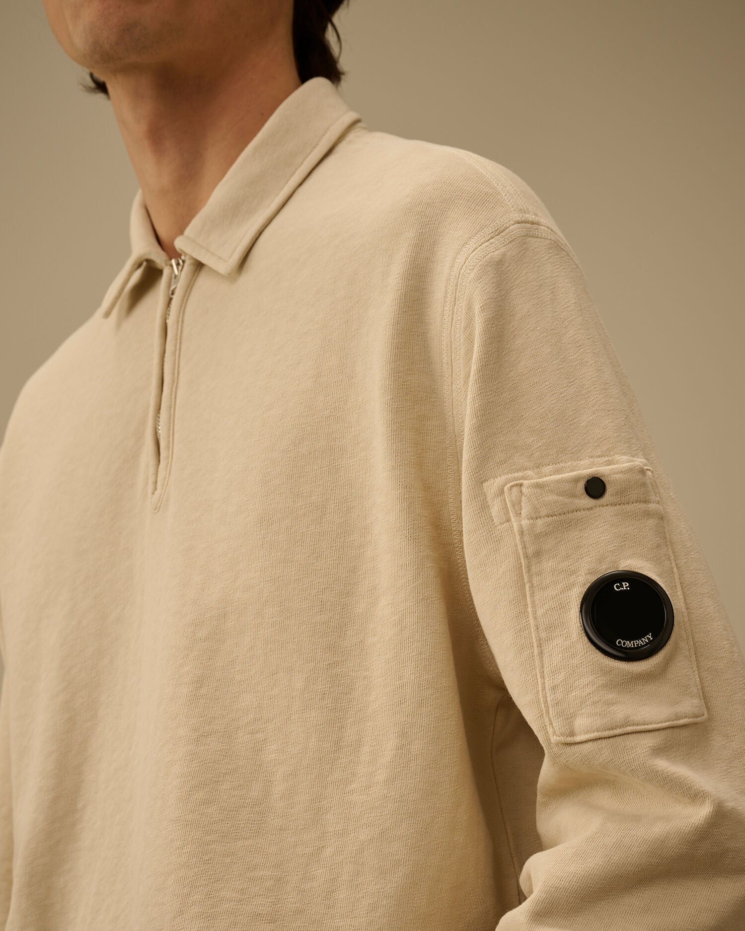 C.P. Company - Pull Half Zip Malfile Fleece Frozen Dew