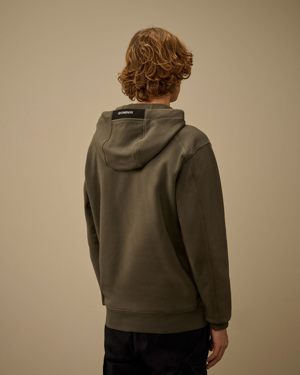 C.P. Company - Sweat Diagonal Raised fleece hooded Gun Metal