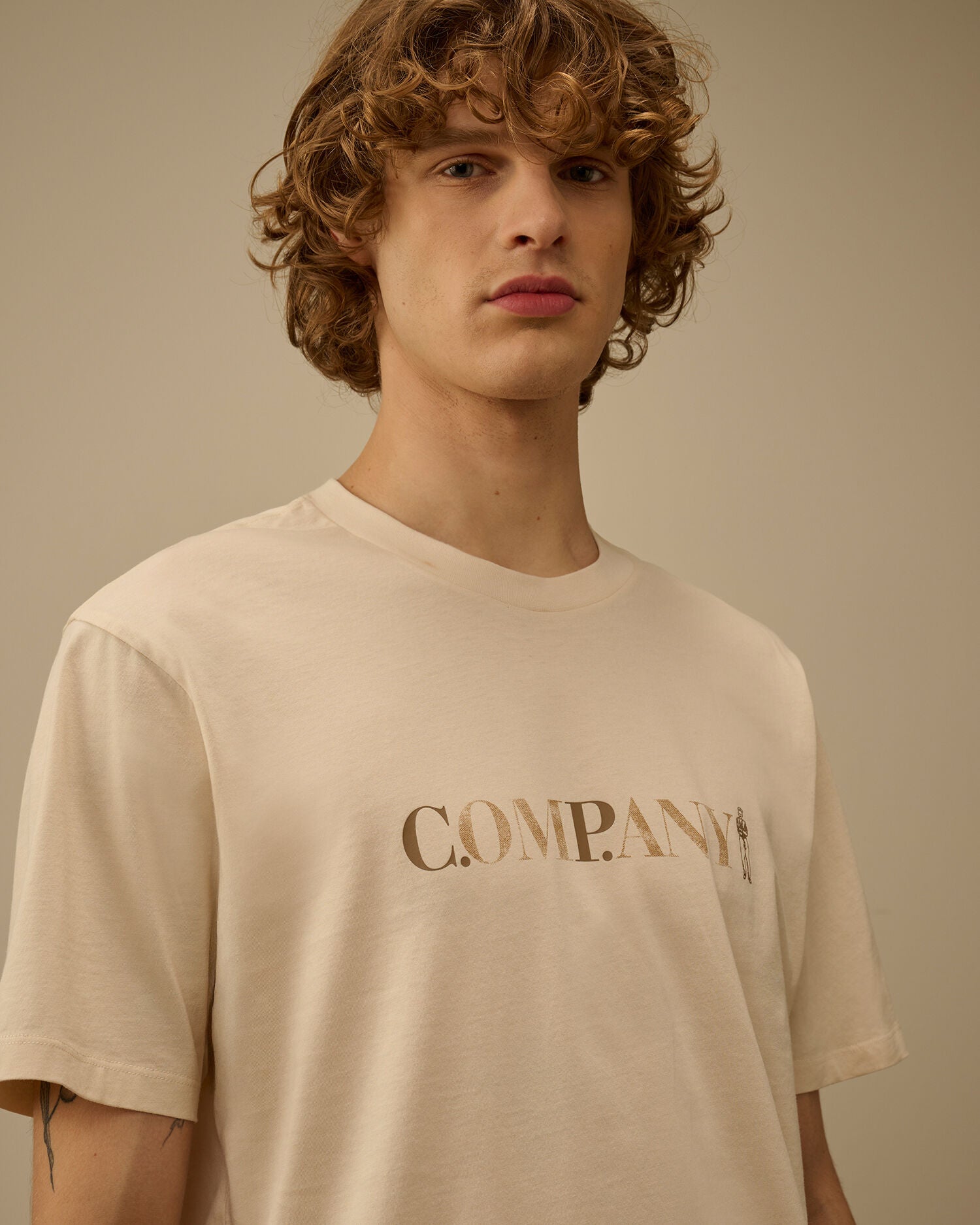 C.P. Company - T-shirt 30/1 Jersey Short Sleeve Chest Logo Frozen Dew