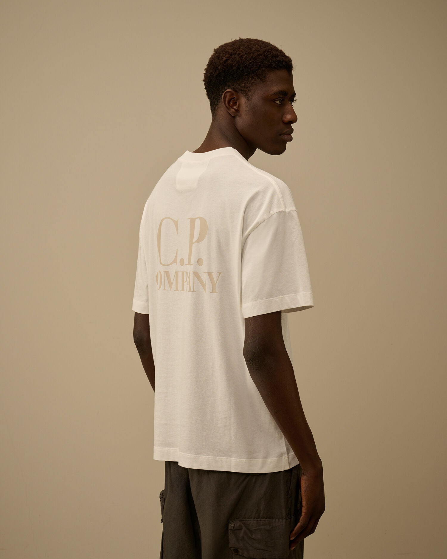 C.P. Company - T-shirt 30/1 Jersey Short Sleeve Printed Graphics T-Shirt Gauze White