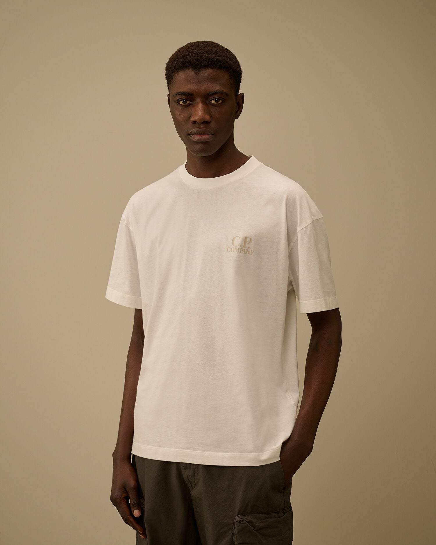 C.P. Company - T-shirt 30/1 Jersey Short Sleeve Printed Graphics T-Shirt Gauze White
