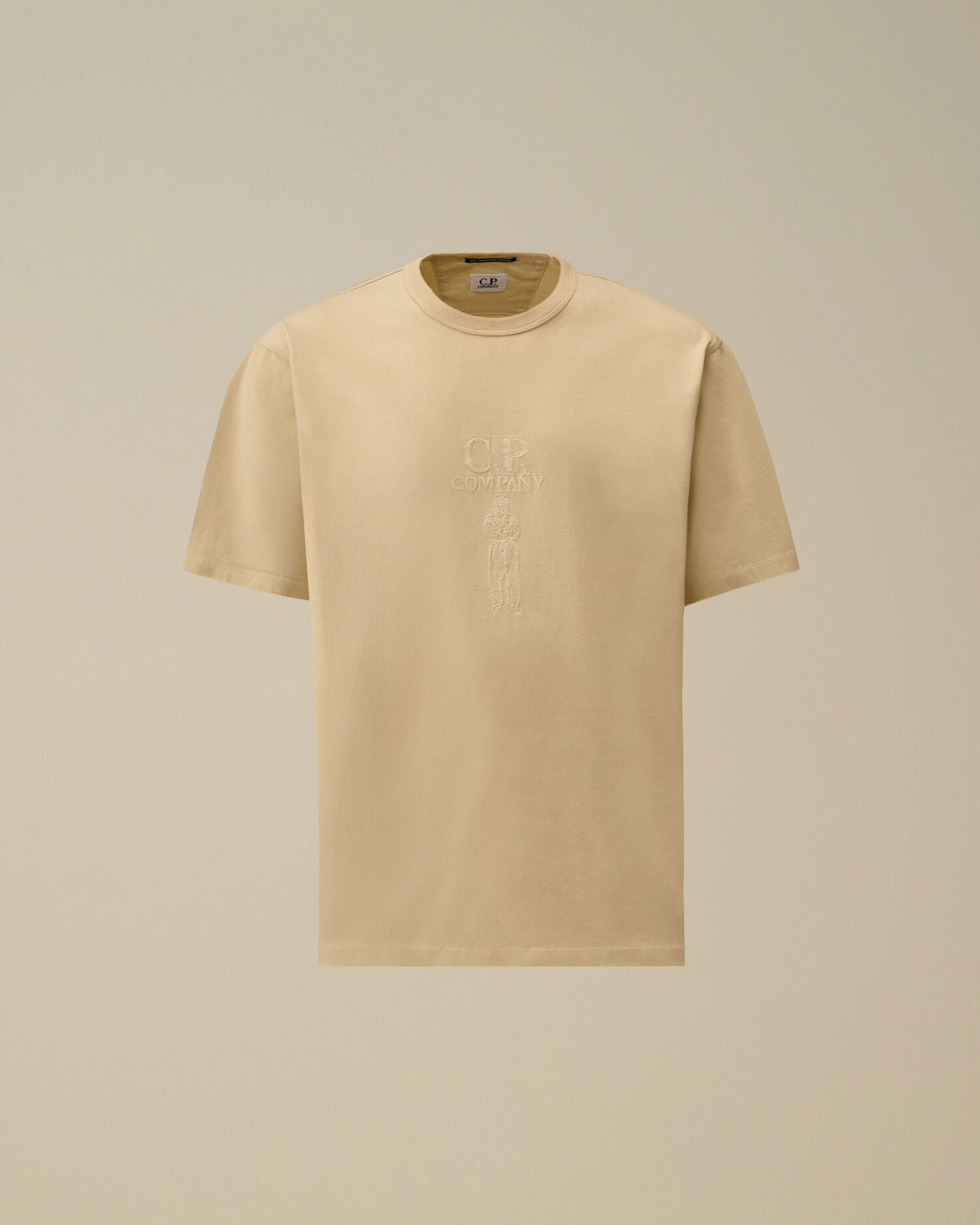 C.P. Company - T-shirt Mercerized Jersey 30/2 Twisted Logo Frozen Dew