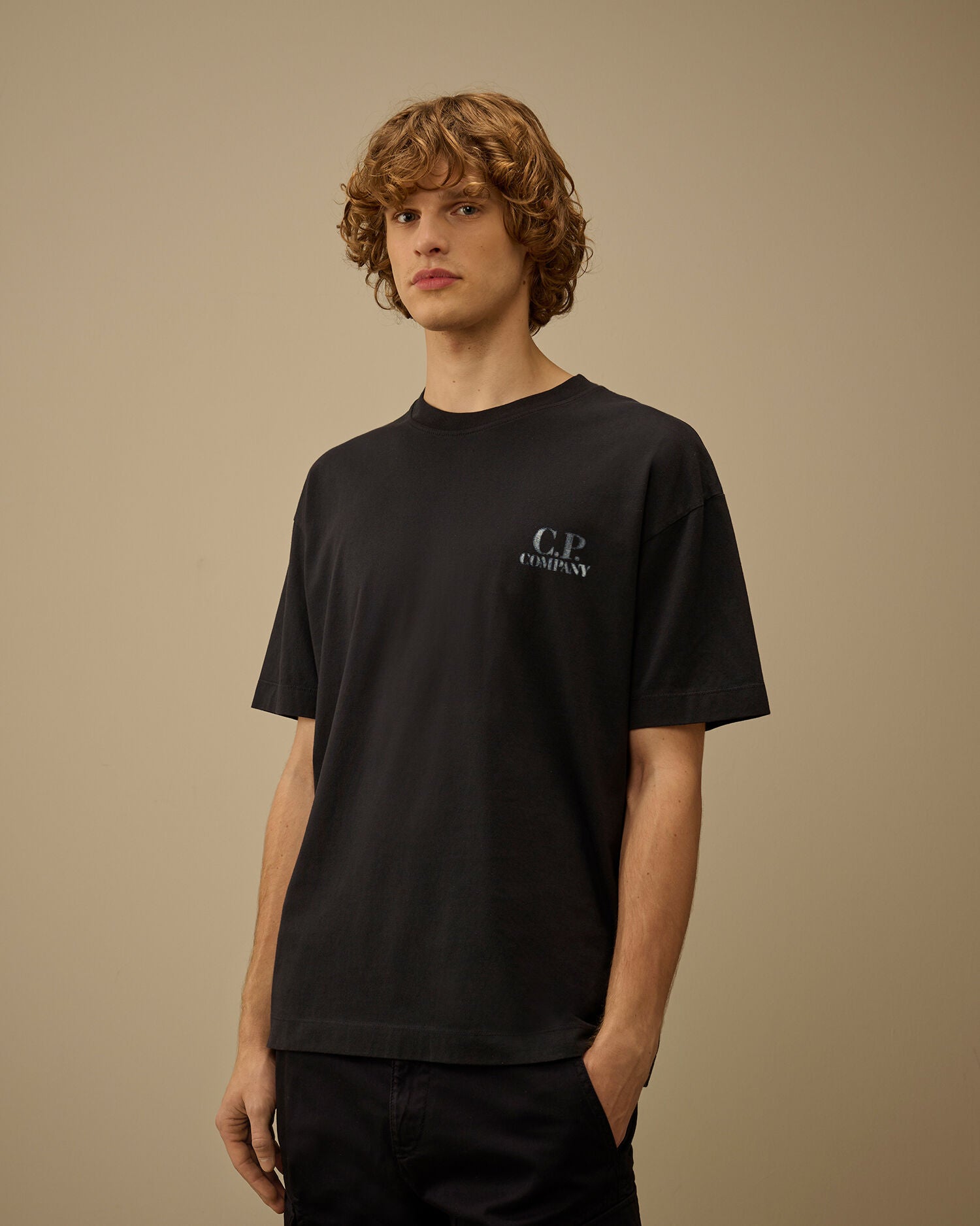 C.P. Company - T-shirt 30/1 Jersey Comfort Logo Total Eclipse