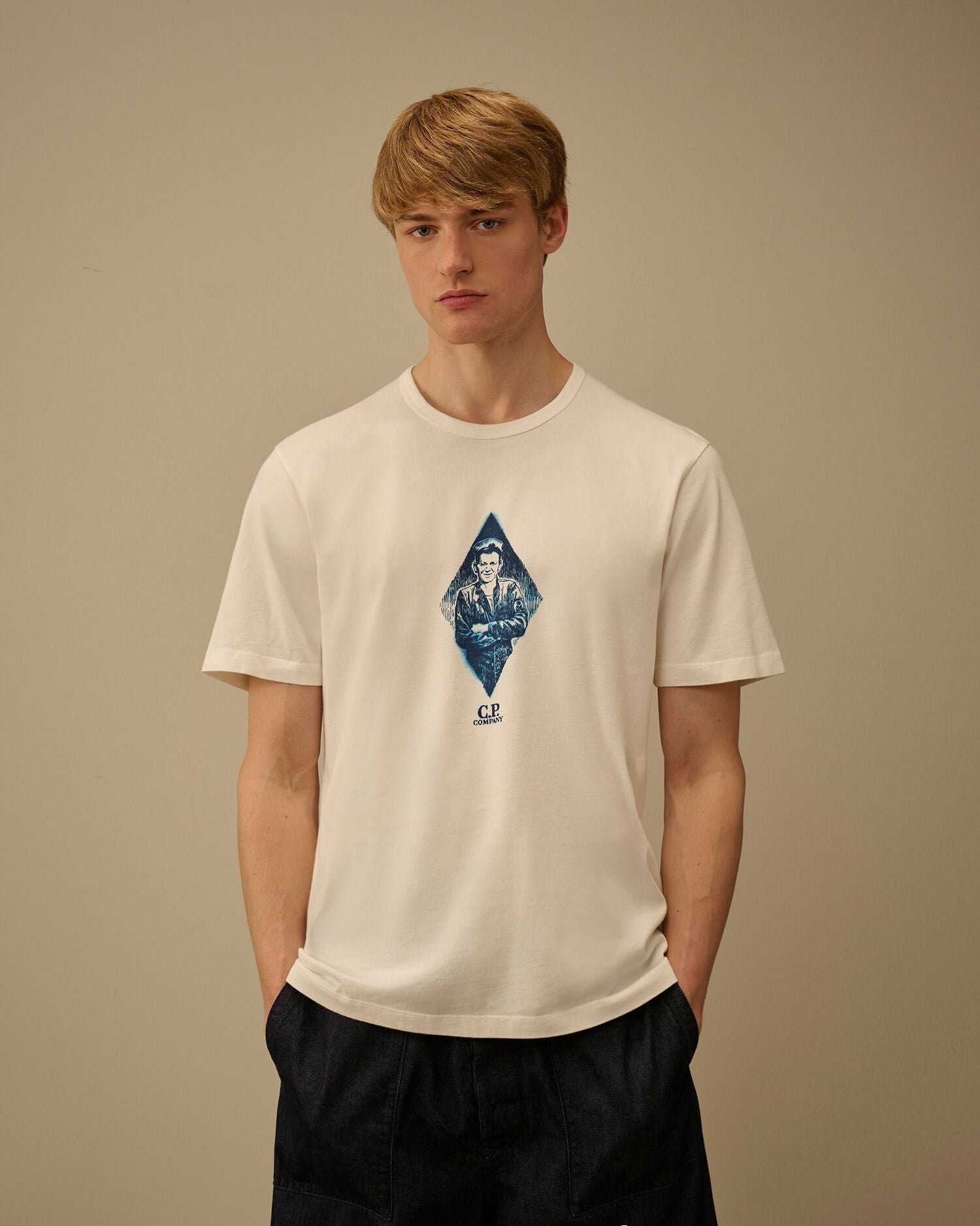 C.P. Company - T-shirt Compact 20/1 Jersey British Sailor Gauze White