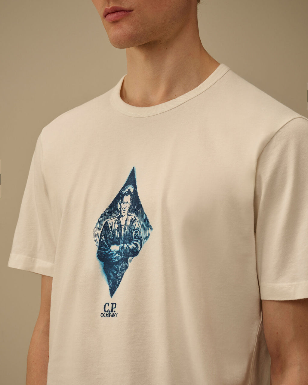C.P. Company - T-shirt Compact 20/1 Jersey British Sailor Gauze White