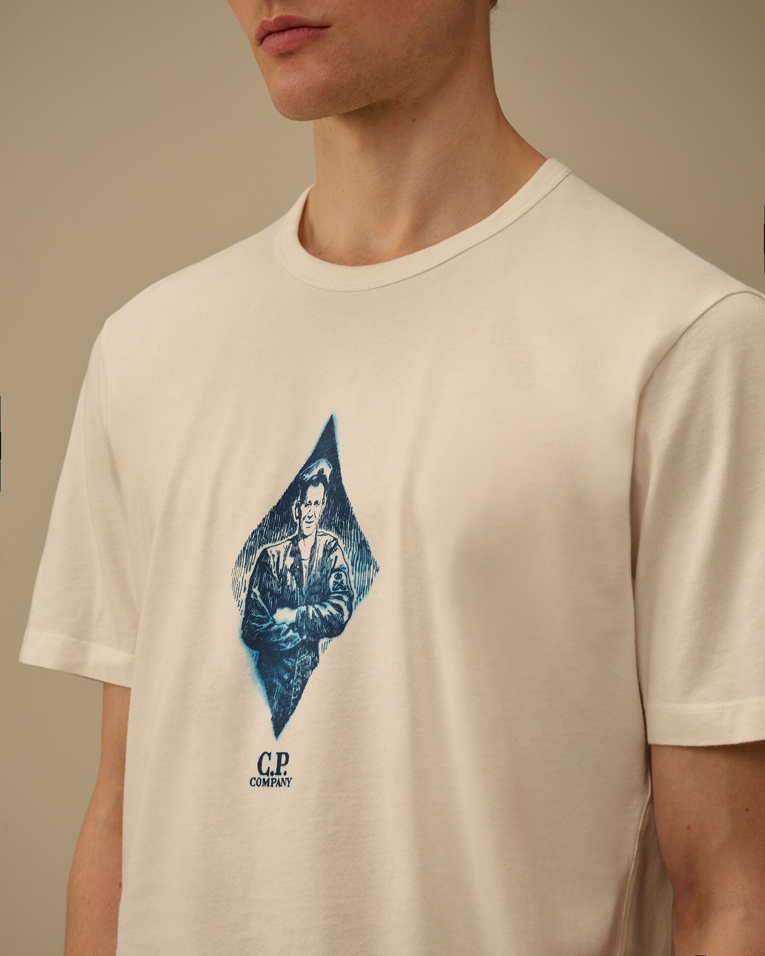 C.P. Company - T-shirt Compact 20/1 Jersey British Sailor Gauze White