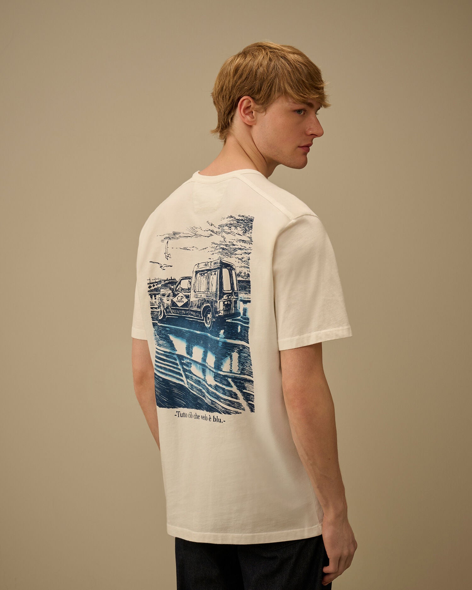 C.P. Company - T-shirt Compact 20/1 Jersey Logo Gauze White