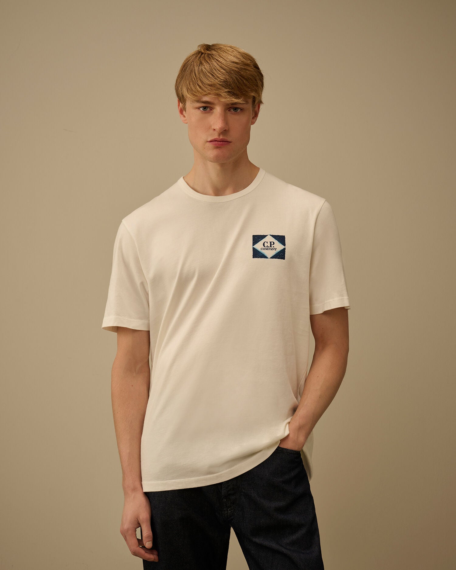 C.P. Company - T-shirt Compact 20/1 Jersey Logo Gauze White