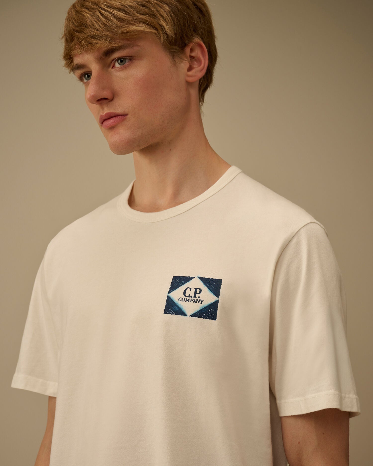 C.P. Company - T-shirt Compact 20/1 Jersey Logo Gauze White