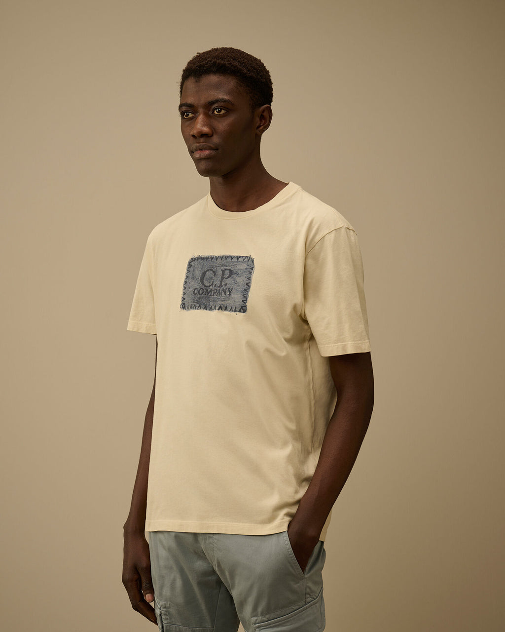 C.P. Company - T-shirt 24/1 Jersey Short Sleeve Logo Label Frozen Dew