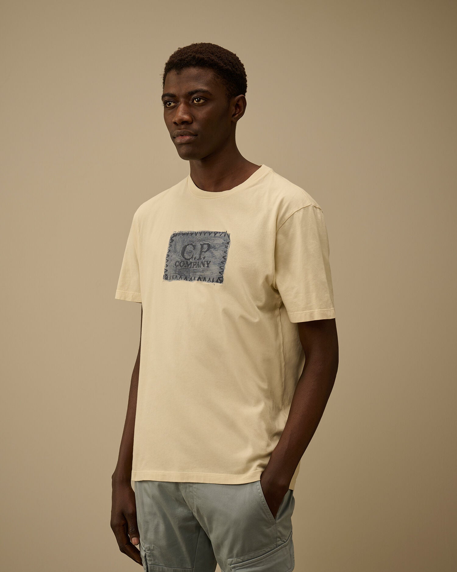 C.P. Company - T-shirt 24/1 Jersey Short Sleeve Logo Label Frozen Dew