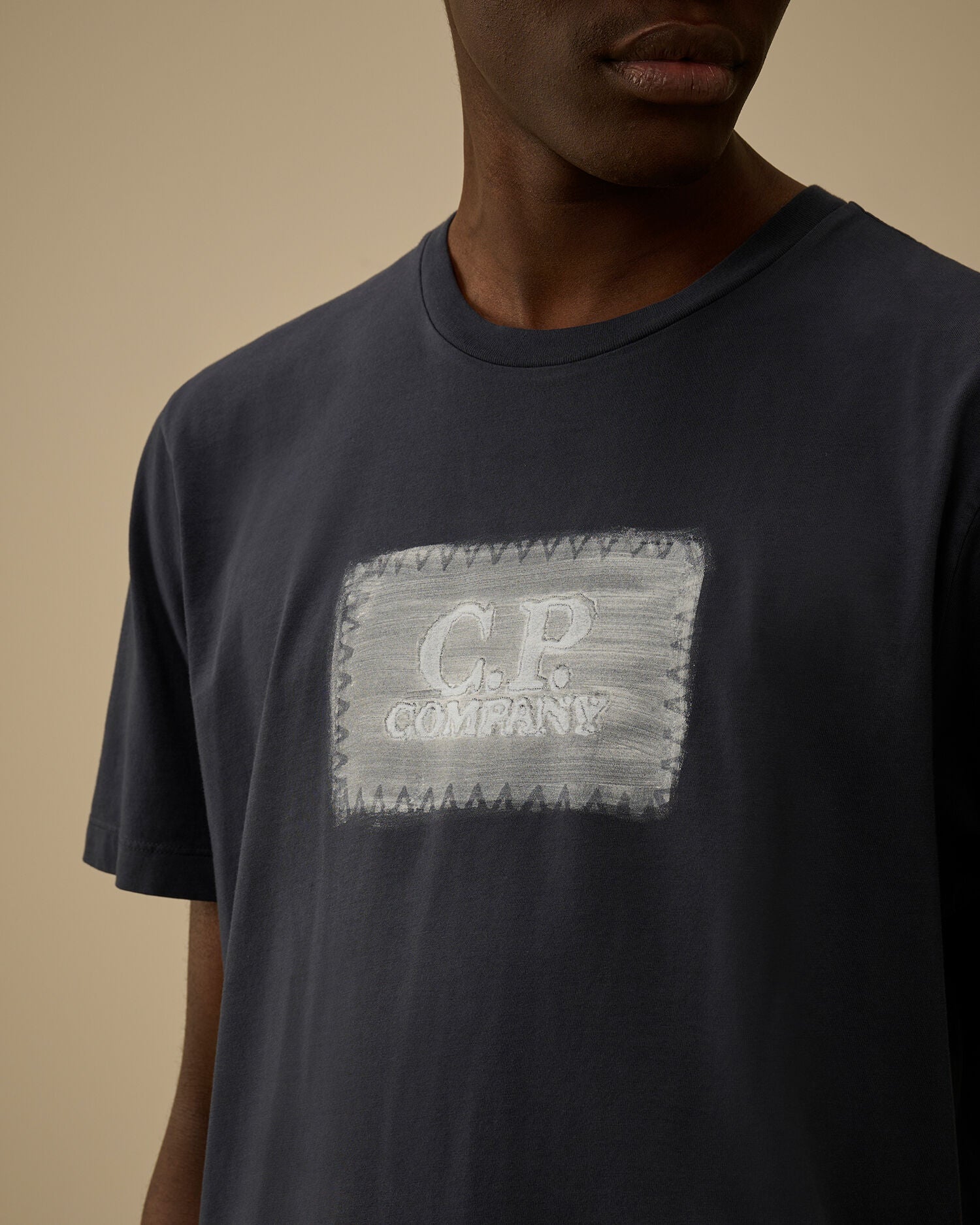 C.P. Company - T-shirt 24/1 Jersey Short Sleeve Logo Label Midnight Navy