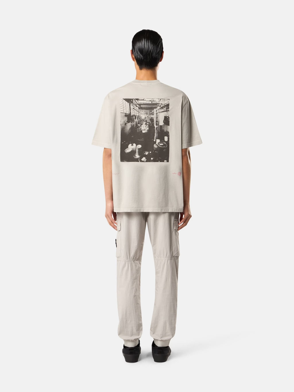 Stone Island - 2100001 T-shirt Imprimé carlo combined coton Gris perle