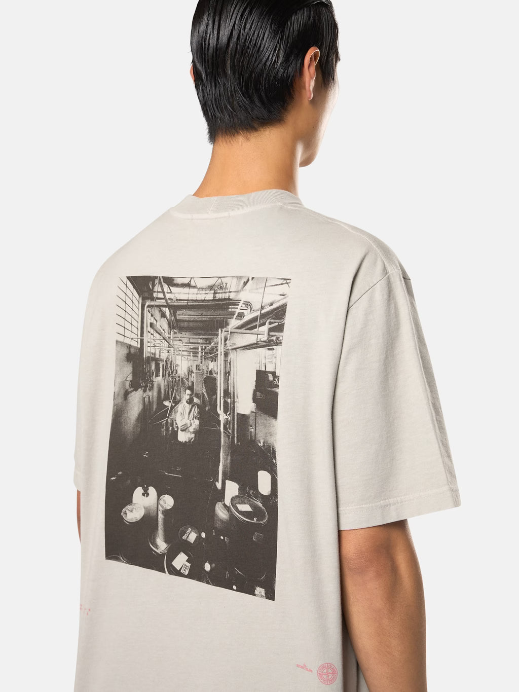 Stone Island - 2100001 T-shirt Imprimé carlo combined coton Gris perle