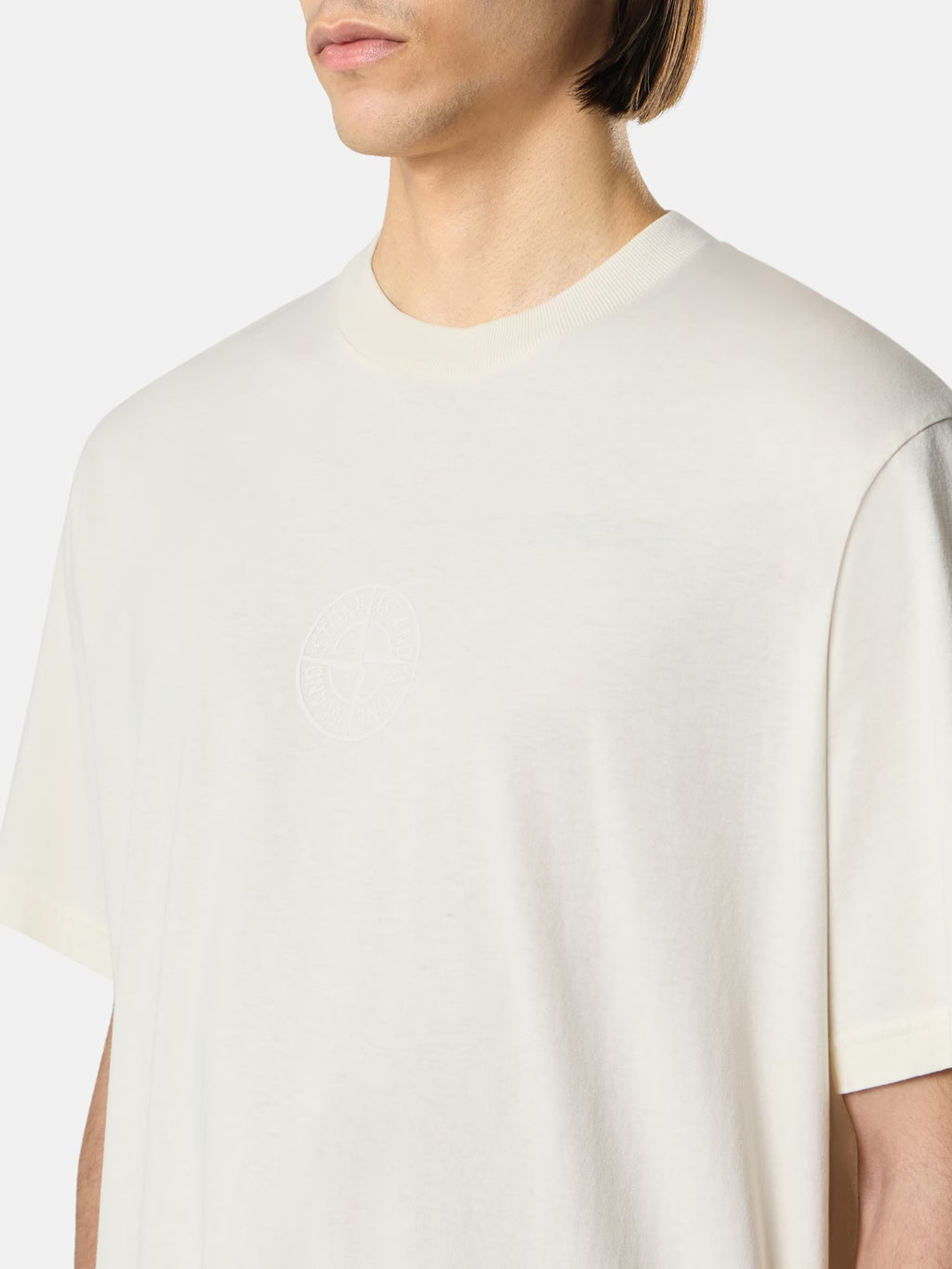 Stone Island - 2100001 T-shirt coupe regular avec imprimé Camo Compass Ivoire