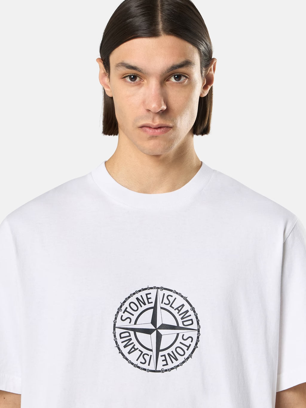 Stone Island - 2100001 T-shirt coupe regular avec imprimé « All Around Compass » Blanc