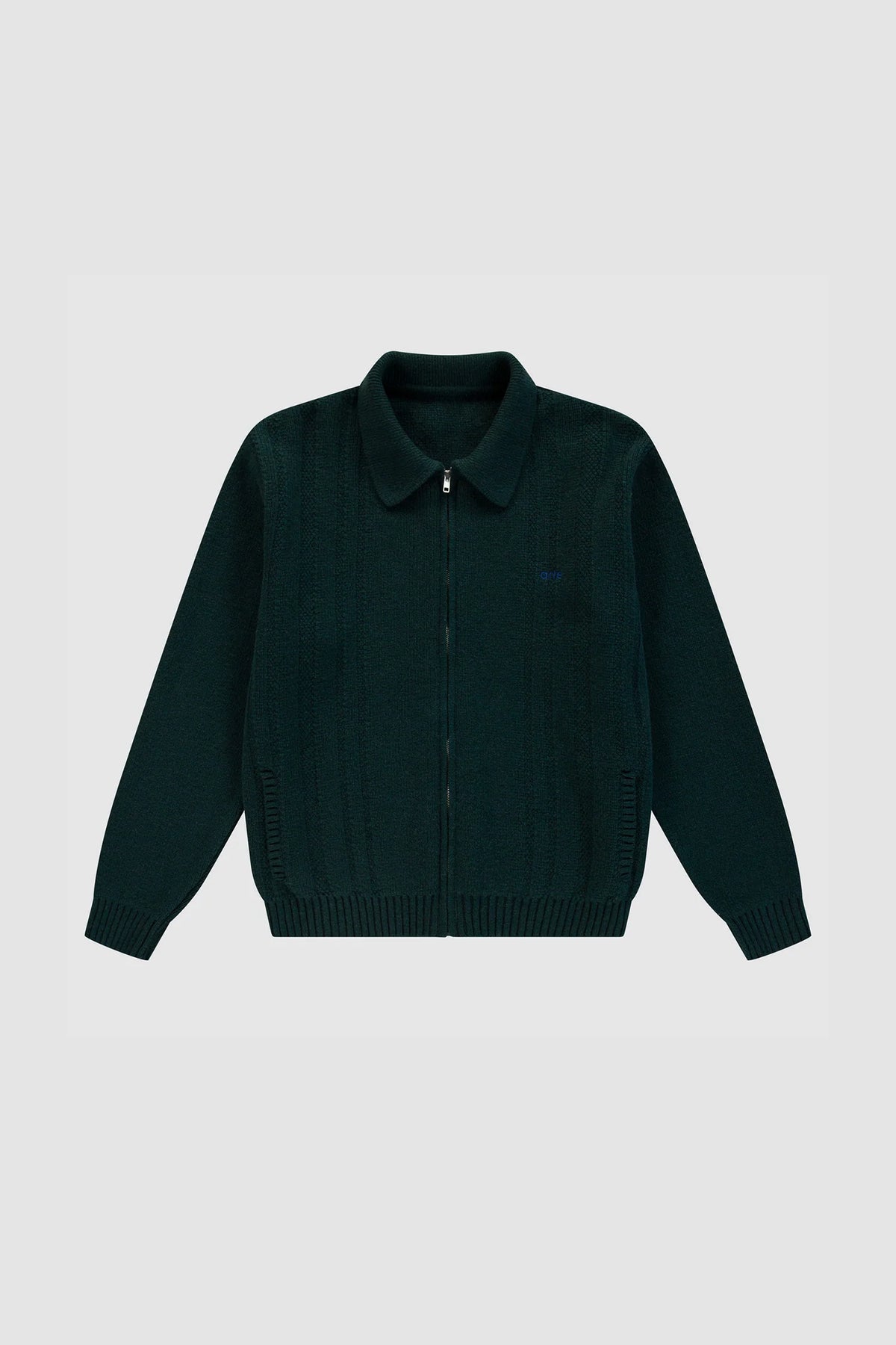 Arte - Cardigan Cable Knit Zip Vert