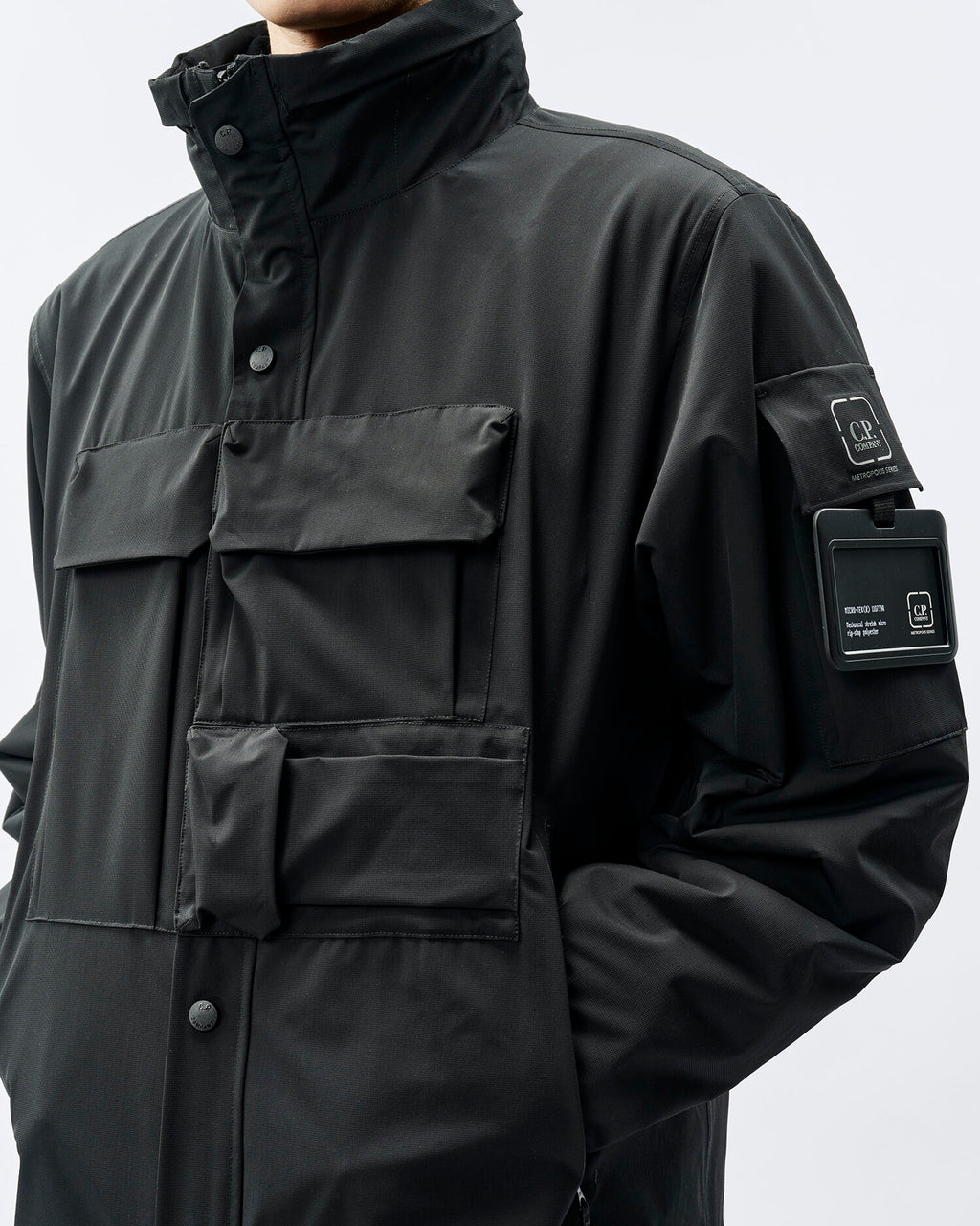 C.P. Company - Veste Metropolis Series Micro-Tek Hooded Jacket Black