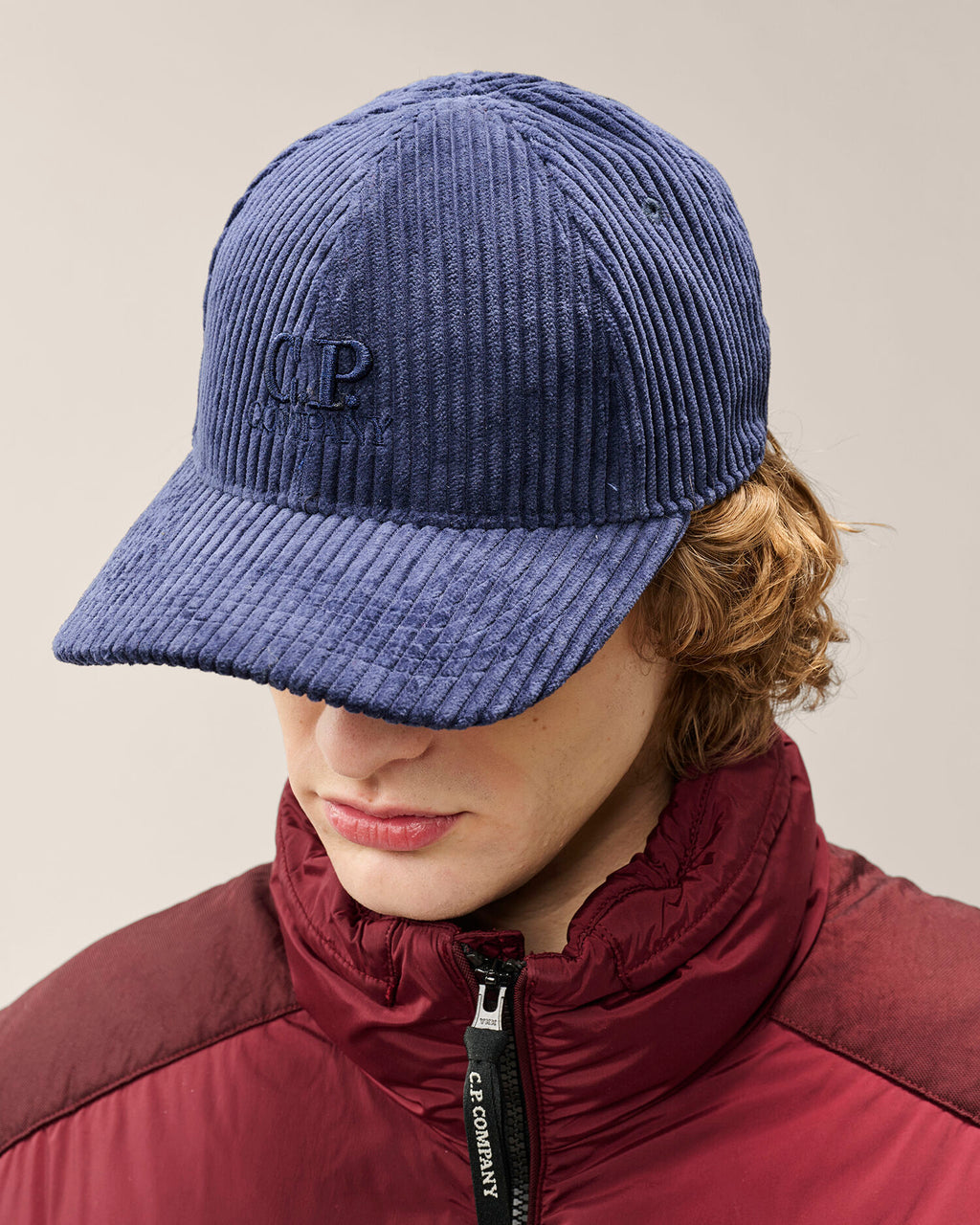 C.P. Company - Casquette Velours Peacoat