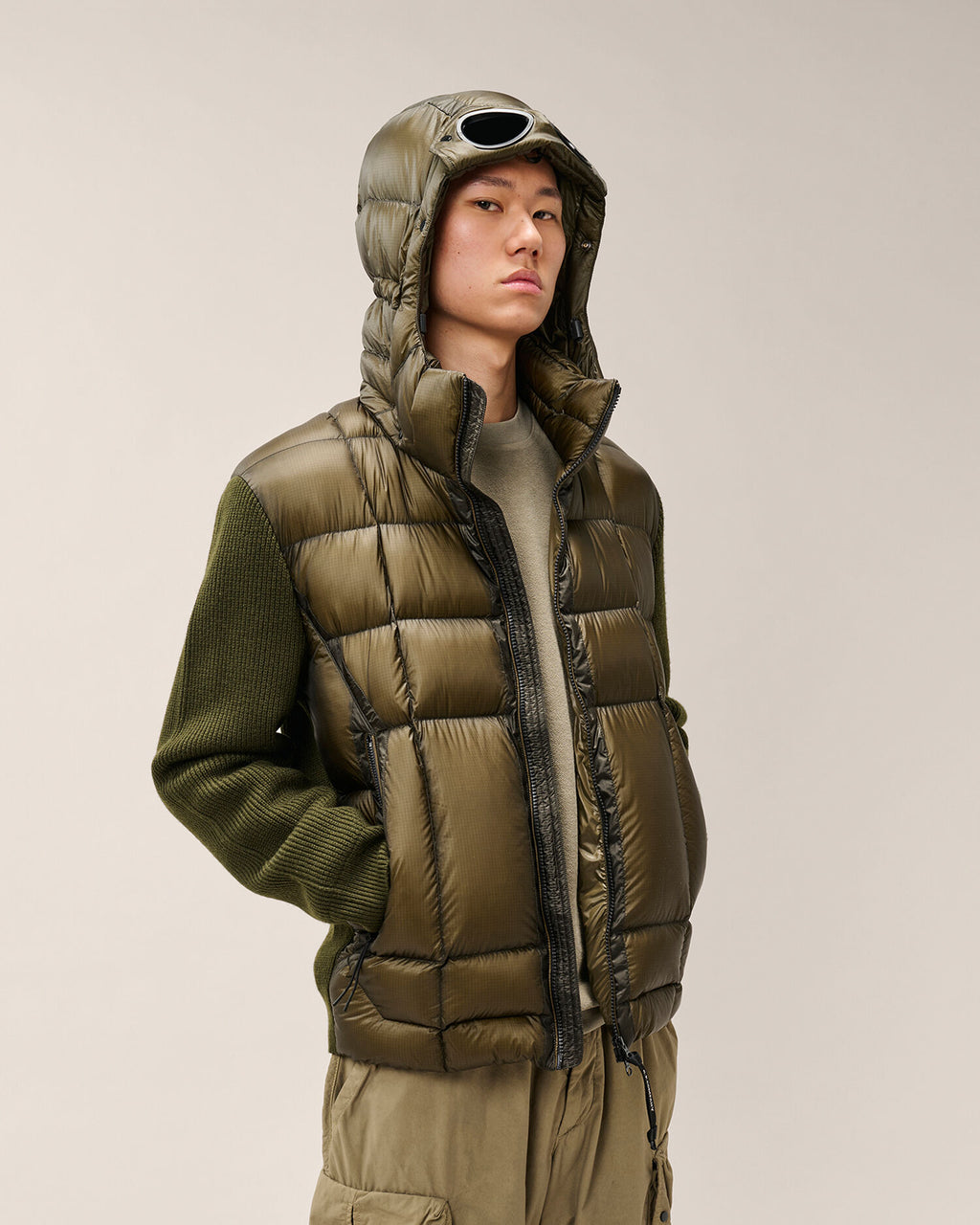 C.P. Company - Veste Merino Wool mixed Goggle Ivy Green