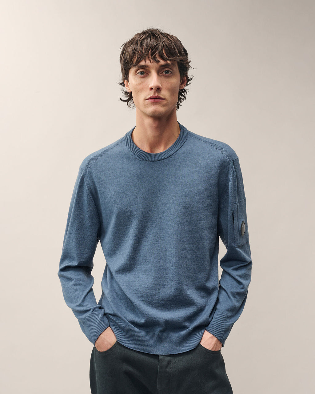 C.P. Company - Pull Extrafine Merino Crewneck Orion Blue