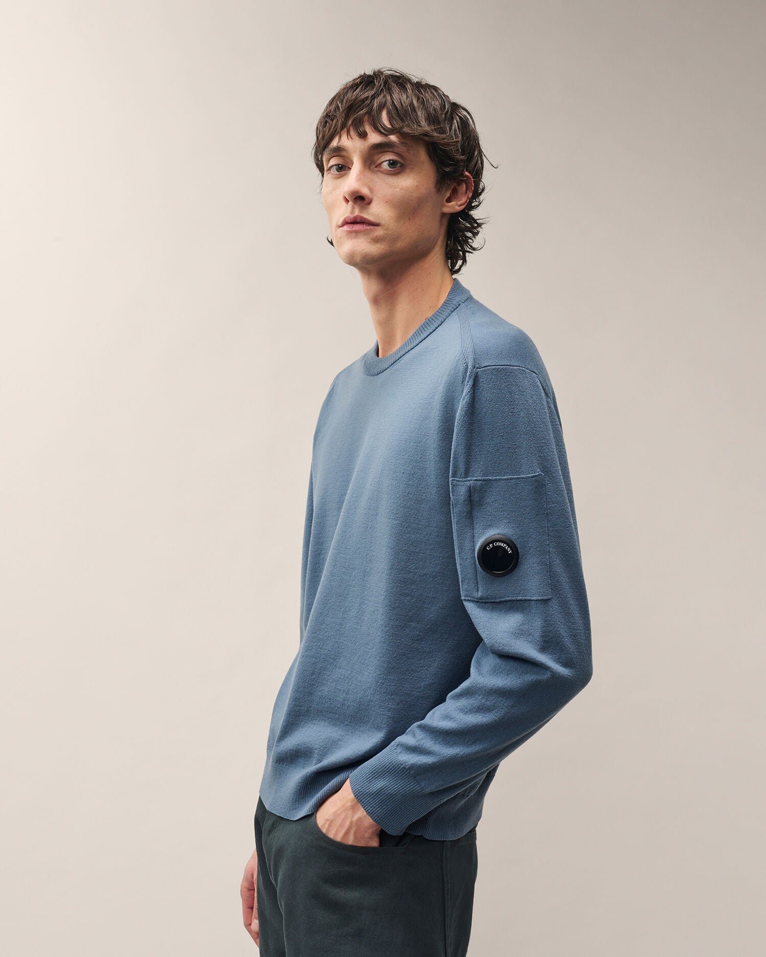 C.P. Company - Pull Extrafine Merino Crewneck Orion Blue