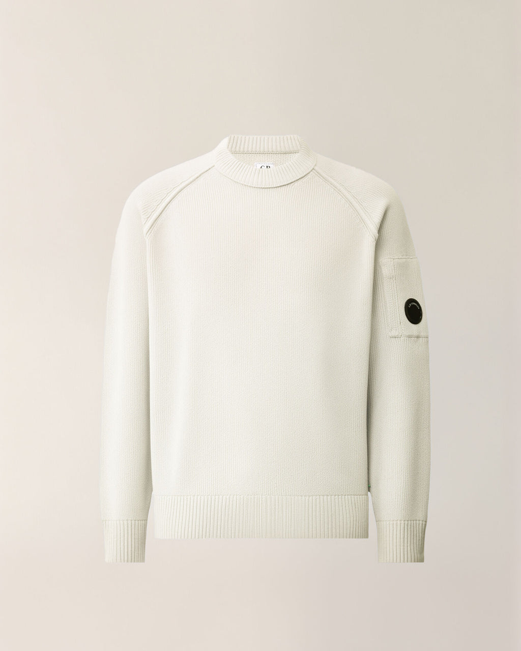 C.P. Company - Pull Chenille Coton Crewneck Gauze White