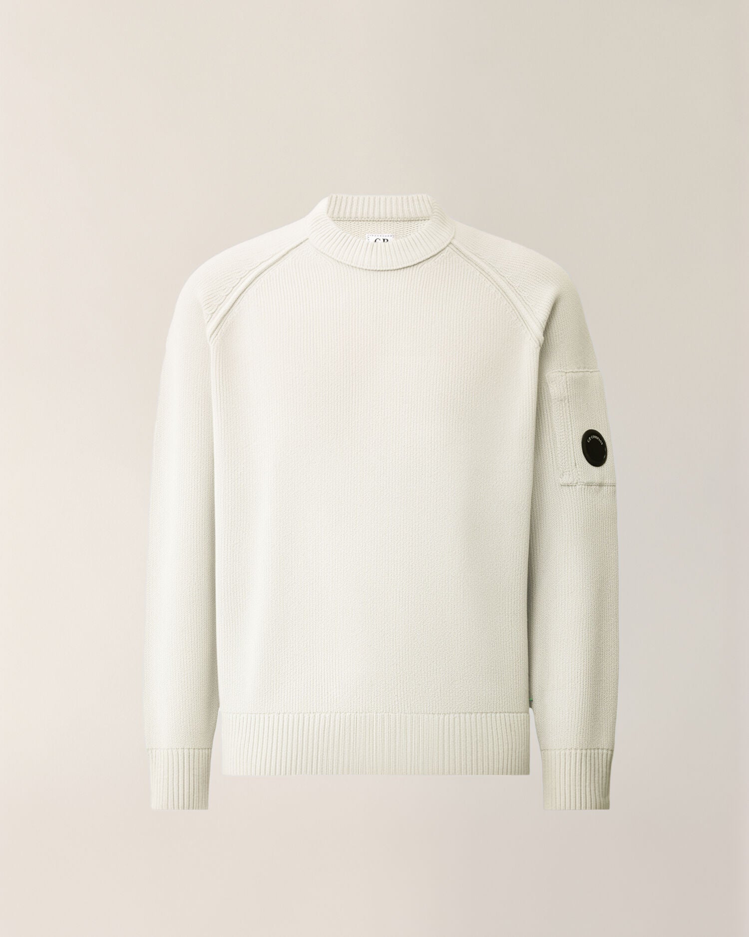 C.P. Company - Pull Chenille Coton Crewneck Gauze White
