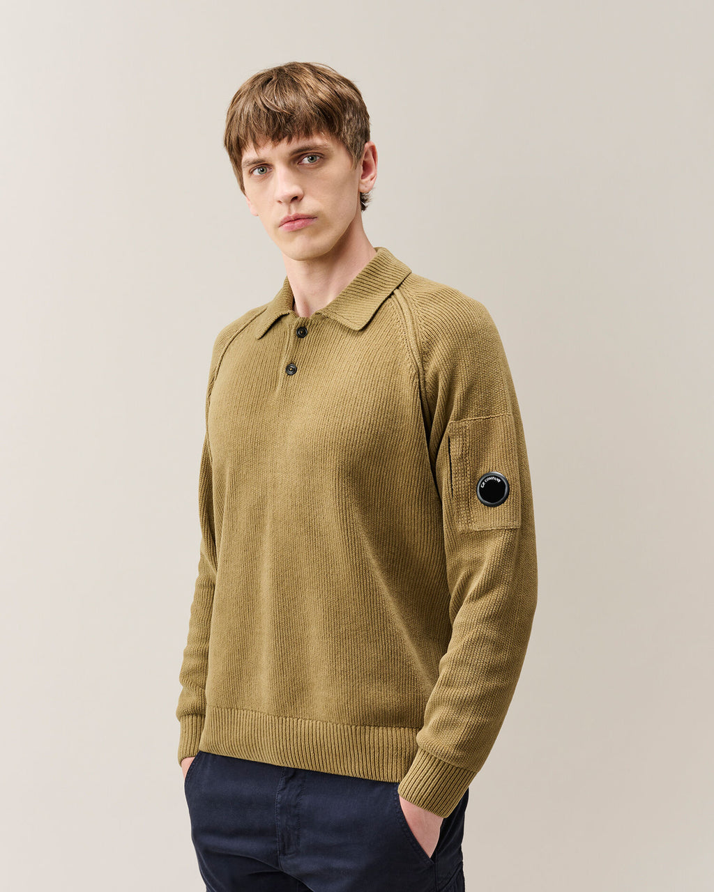 C.P. Company - Pull Polo Chenille Coton Crewneck Ermine