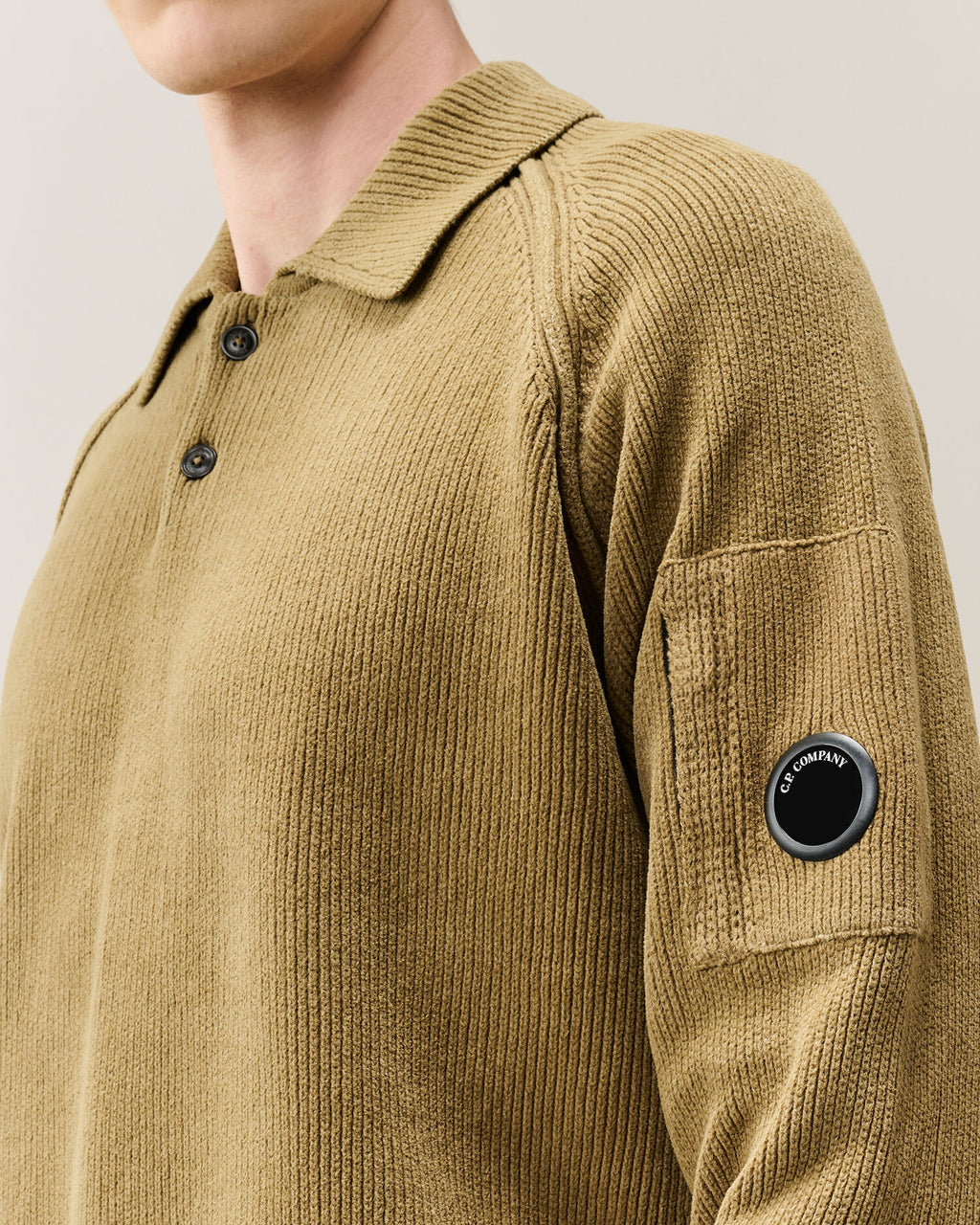 C.P. Company - Pull Polo Chenille Coton Crewneck Ermine