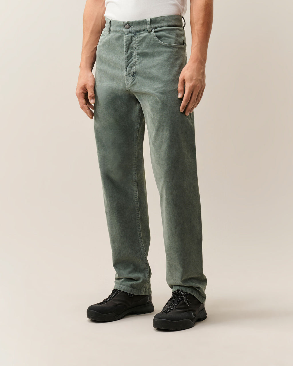 C.P. Company - Pantalon velours Regular 5 poches Castor Gray