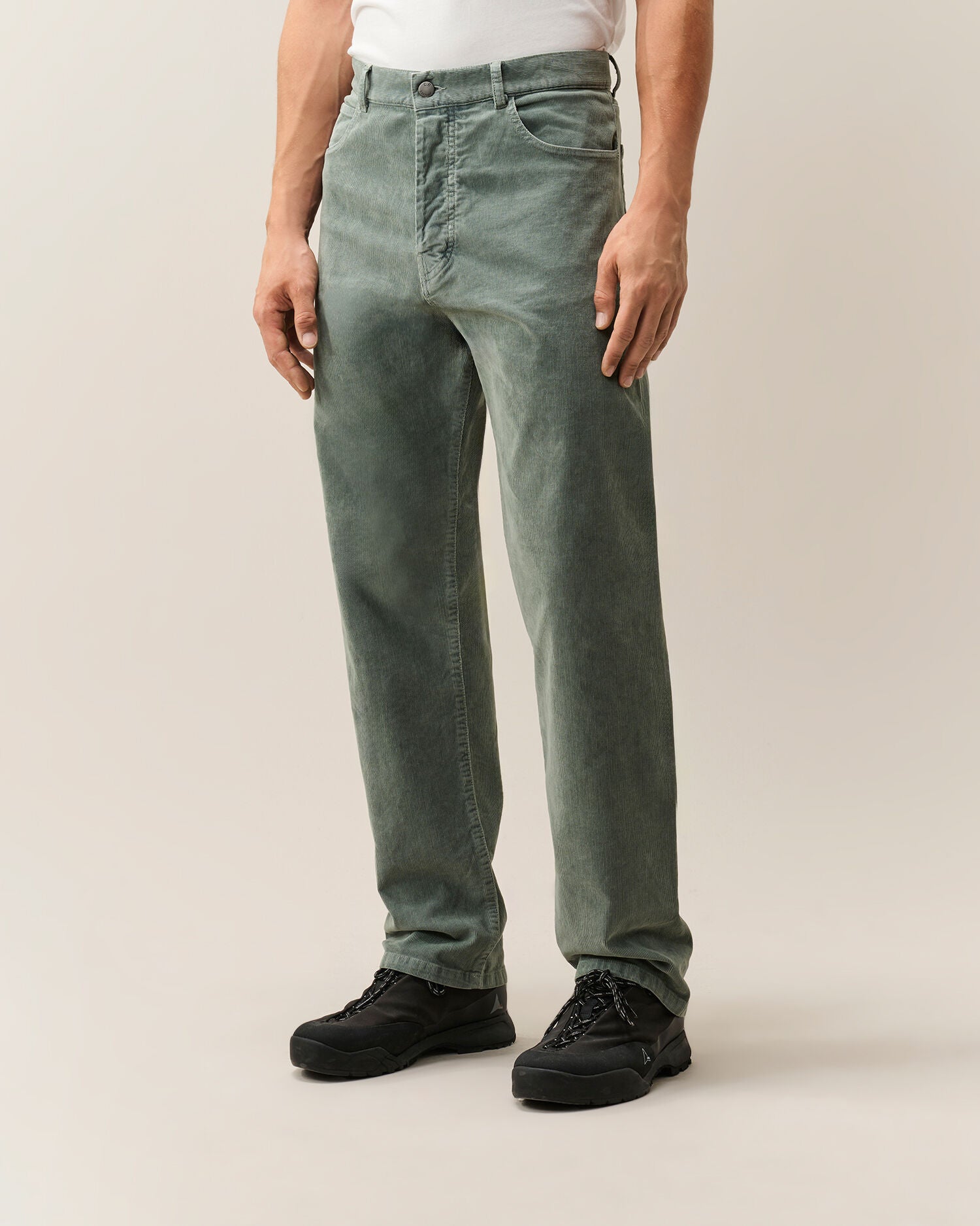 C.P. Company - Pantalon velours Regular 5 poches Castor Gray