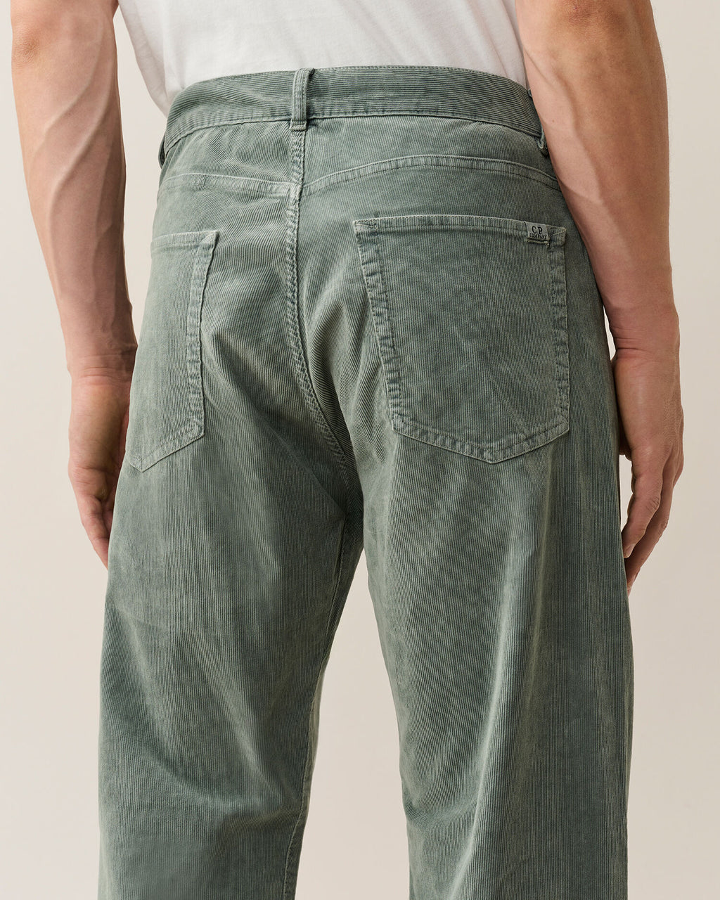 C.P. Company - Pantalon velours Regular 5 poches Castor Gray