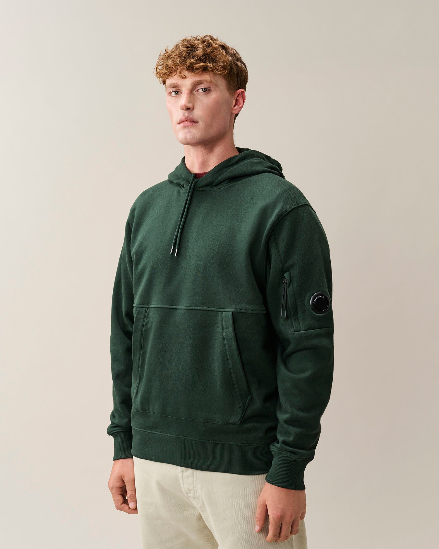 C.P. Company - Hoodie Diagonal Raised Ponderosa Green